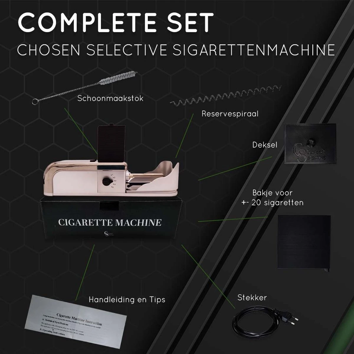 Elektrische Sigarettenmaker – Sigaretten Maker Electrisch – RVS – Sigaretten – Krachtige Motor - Electrische Sigarettenmachine – 25x13x8 Cm 9 Elektrische Sigarettenmaker – Sigaretten Maker Electrisch – RVS – Sigaretten – Krachtige Motor - Electrische Sigarettenmachine – 25x13x8 Cm - Afbeelding 7