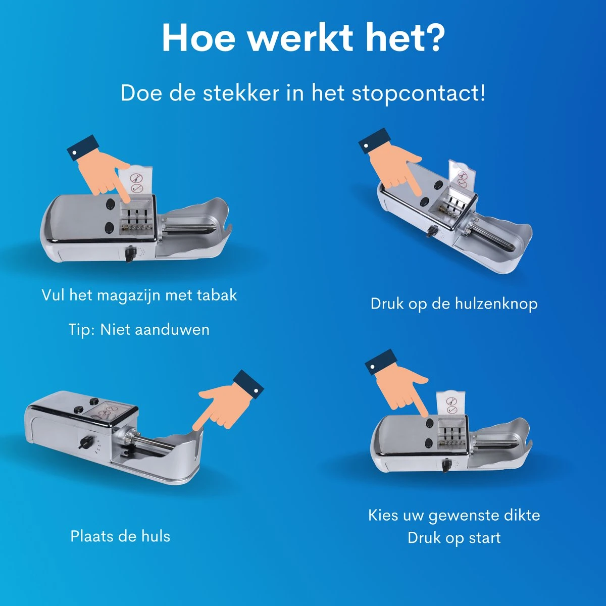 Elektrische Sigarettenmaker - Sigarettenmakers - Elektrische Sigarettenmachine - Automatische Sigaretten Maker - Electrische Sigarettenvuller - Met Opbergdoosje 8 Elektrische Sigarettenmaker - Sigarettenmakers - Elektrische Sigarettenmachine - Automatische Sigaretten Maker - Electrische Sigarettenvuller - Met Opbergdoosje - Afbeelding 6