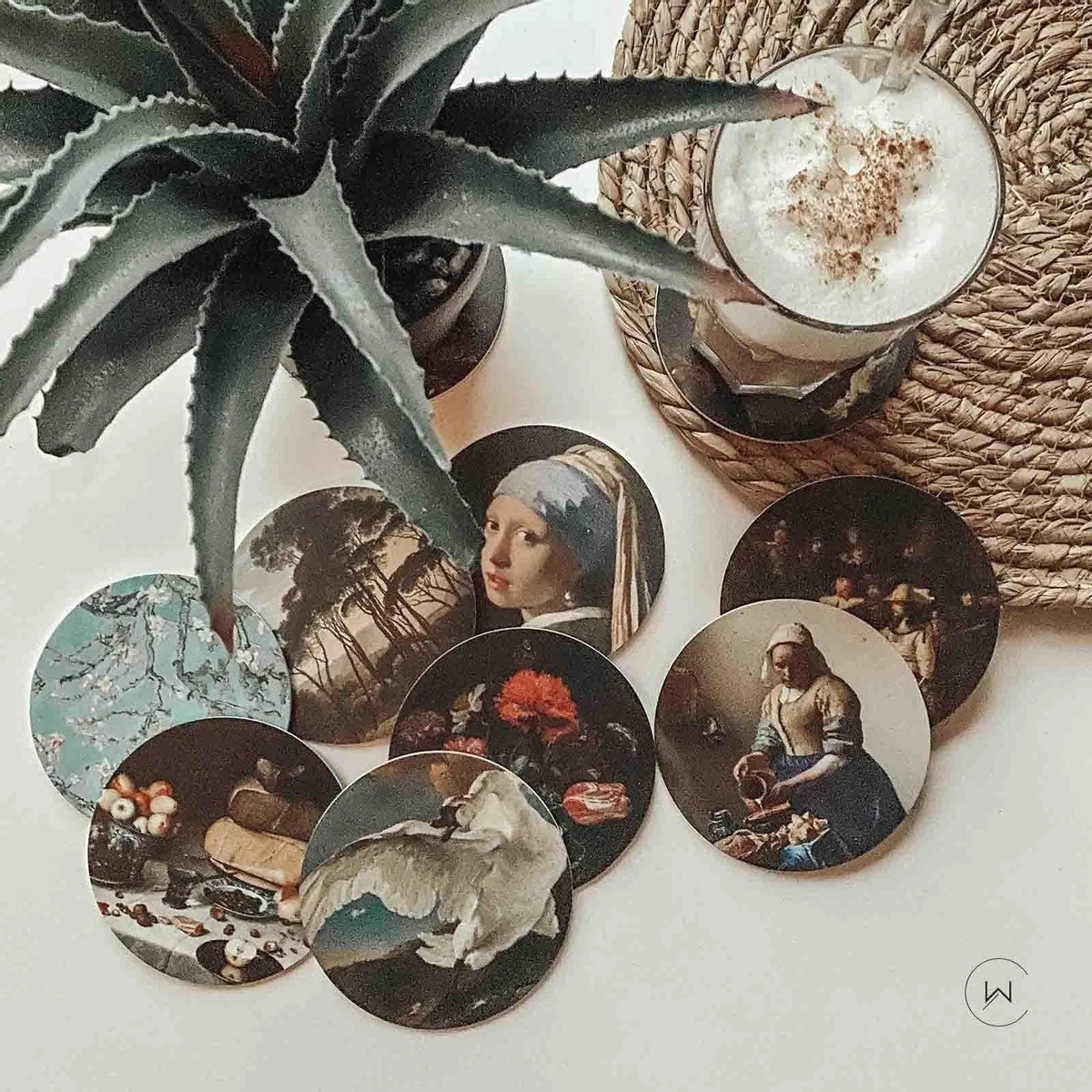 Onderzetters Kunstwerken - WallCatcher | 10 Stuks | Kunststof | Rond Kunst | Oude Meesters - Meesterwerken 4 Onderzetters Kunstwerken - WallCatcher | 10 Stuks | Kunststof | Rond Kunst | Oude Meesters - Meesterwerken - Afbeelding 2