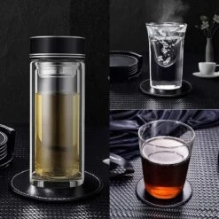 Luxe Leren Onderzetters Met Houder - 10 Stuks - Onderleggers Voor Glazen - Glasonderzetters Voor Op Tafel - Coasters - Zwart - Rond 20 Luxe Leren Onderzetters Met Houder - 10 Stuks - Onderleggers Voor Glazen - Glasonderzetters Voor Op Tafel - Coasters - Zwart - Rond -Bormioli Rocco winkel 1200x1200 381