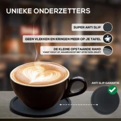 Easavida – Onderzetters Voor Glazen – 8 Stuks – Siliconen – Onderlegger – Inclusief Houder – Inclusief E-book – Zwart – Rond Design 15 Easavida – Onderzetters Voor Glazen – 8 Stuks – Siliconen – Onderlegger – Inclusief Houder – Inclusief E-book – Zwart – Rond Design -Bormioli Rocco winkel 1200x1200 400