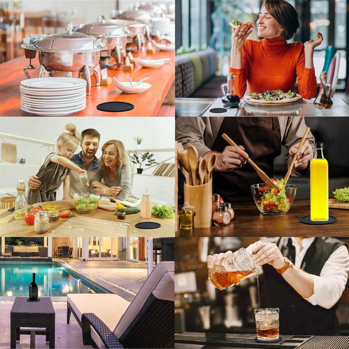 Easavida – Onderzetters Voor Glazen – 8 Stuks – Siliconen – Onderlegger – Inclusief Houder – Inclusief E-book – Zwart – Rond Design 8 Easavida – Onderzetters Voor Glazen – 8 Stuks – Siliconen – Onderlegger – Inclusief Houder – Inclusief E-book – Zwart – Rond Design - Afbeelding 6