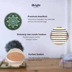 IBright Onderzetters Voor Glazen - Set Van 8 Met Houder - Rond - Bohemian - Oosterse - Mandala Design - Coasters 11 IBright Onderzetters Voor Glazen - Set Van 8 Met Houder - Rond - Bohemian - Oosterse - Mandala Design - Coasters -Bormioli Rocco winkel 1200x1200 408