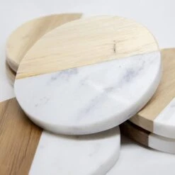 Onderzetter Rond Julia - Hout / Marmer | Onderzetter Voor Glazen | Set Van 6 8 Onderzetter Rond Julia - Hout / Marmer | Onderzetter Voor Glazen | Set Van 6 -Bormioli Rocco winkel 1200x1200 418
