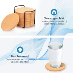 Kurken Onderzetters Voor Glazen Met Houder – Set Van 16 Kurken/Houten Onderzetters – Premium Kwaliteit – Anti-slip – Absorberend – Hittebestendig - Rond – Duurzaam/Milieuvriendelijk 12 Kurken Onderzetters Voor Glazen Met Houder – Set Van 16 Kurken/Houten Onderzetters – Premium Kwaliteit – Anti-slip – Absorberend – Hittebestendig - Rond – Duurzaam/Milieuvriendelijk -Bormioli Rocco winkel 1200x1200 421