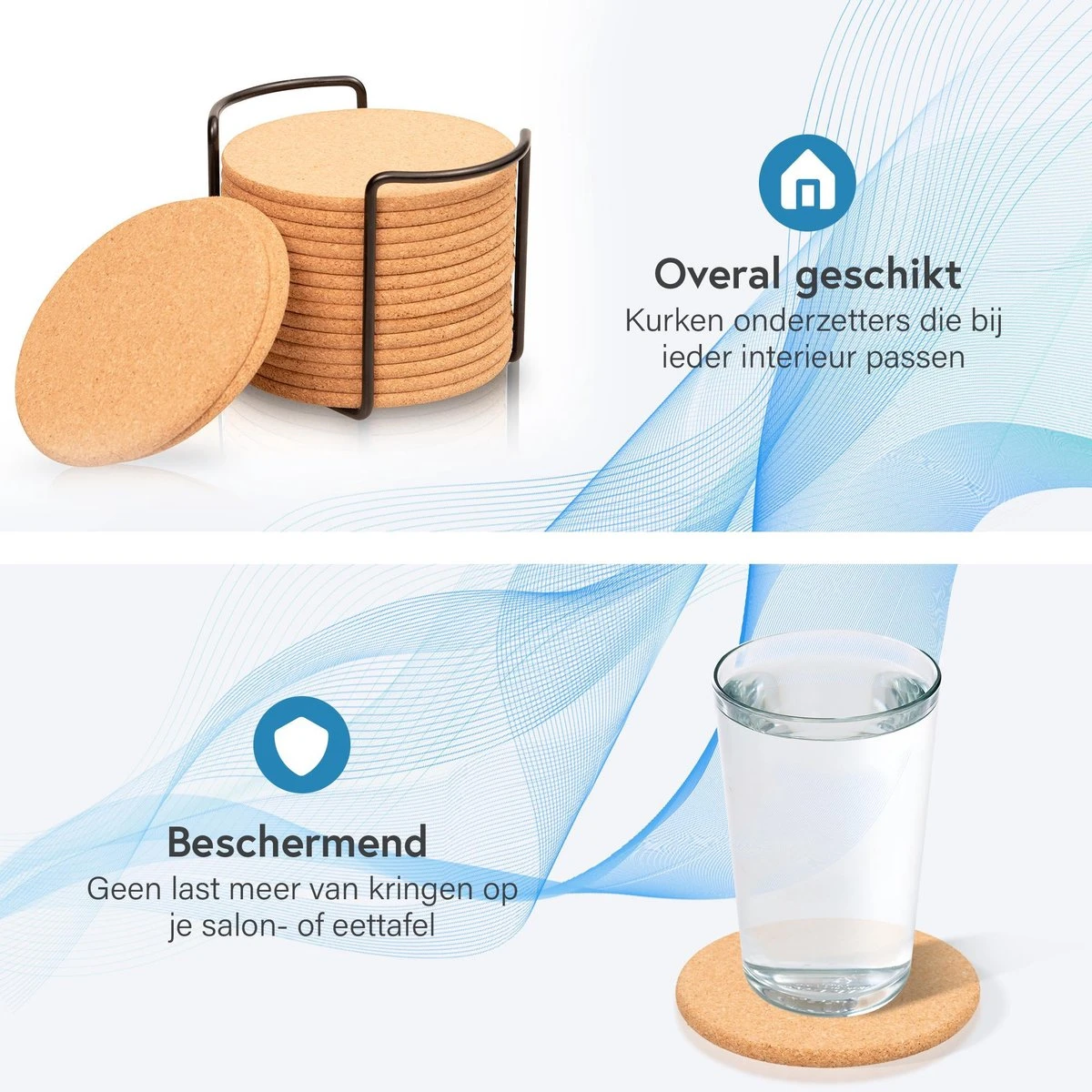 Kurken Onderzetters Voor Glazen Met Houder – Set Van 16 Kurken/Houten Onderzetters – Premium Kwaliteit – Anti-slip – Absorberend – Hittebestendig - Rond – Duurzaam/Milieuvriendelijk 6 Kurken Onderzetters Voor Glazen Met Houder – Set Van 16 Kurken/Houten Onderzetters – Premium Kwaliteit – Anti-slip – Absorberend – Hittebestendig - Rond – Duurzaam/Milieuvriendelijk - Afbeelding 4