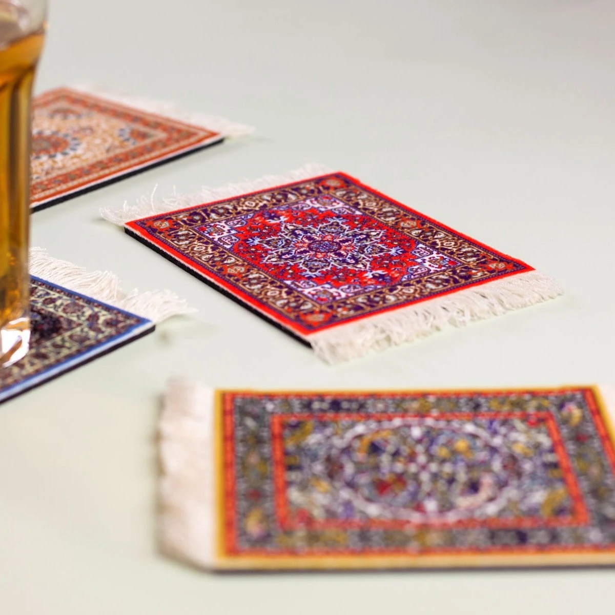 Invotis Perzisch Tapijt Onderzetters (Set Van 4) 6 Invotis Perzisch Tapijt Onderzetters (Set Van 4) - Afbeelding 4