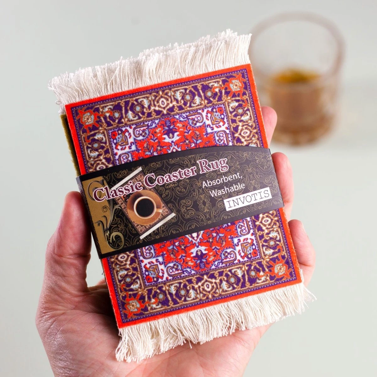 Invotis Perzisch Tapijt Onderzetters (Set Van 4) 8 Invotis Perzisch Tapijt Onderzetters (Set Van 4) - Afbeelding 6