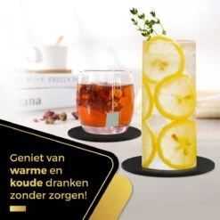 Swissl Leren Onderzetters Voor Glazen - 6 Onderleggers Met Houder - Zwarte Ronde Glasonderzetters Voor Op Tafel - Coasters - Vlak 14 Swissl Leren Onderzetters Voor Glazen - 6 Onderleggers Met Houder - Zwarte Ronde Glasonderzetters Voor Op Tafel - Coasters - Vlak -Bormioli Rocco winkel 1200x1200 459