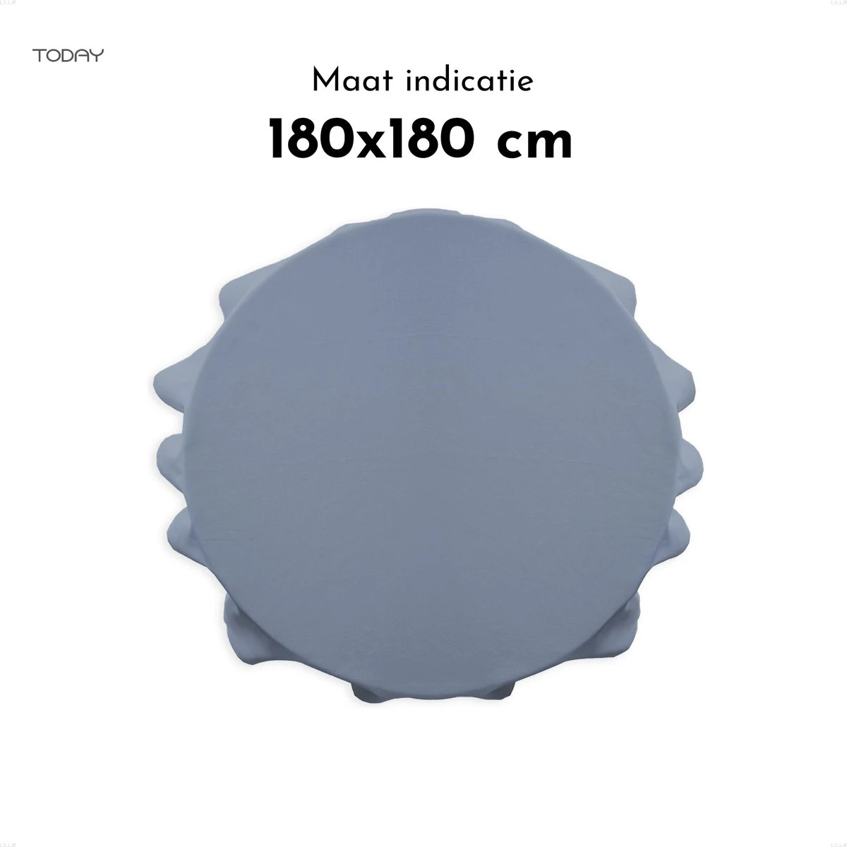 Today Rond Tafelkleed - Tafellaken - Ø180cm - Polyester - Denim - Lichtblauw 3 Today Rond Tafelkleed - Tafellaken - Ø180cm - Polyester - Denim - Lichtblauw