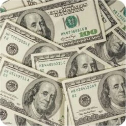 15x Stuks Dollar Geld Biljetten Onderzetters / Bierviltjes Van Karton Bank / Geld Thema - Glasonderzetters / Onderleggers - Dollars / Bankbiljetten/ Gangster Feestartikelen