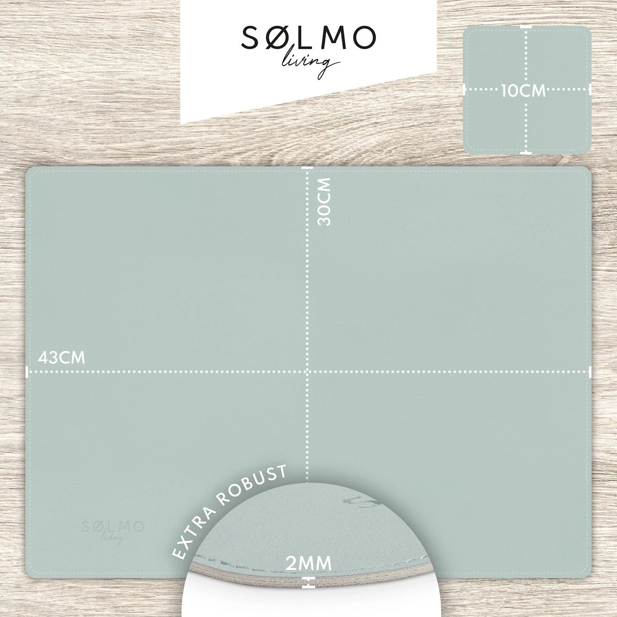 Sølmo I Designer Placemat PU Leather, Hittebestendig Twee Kleuren I 4st Placemat Afveegbaar Met Onderzetter, Placemat Leer, Placemat Leer, Placemat Kinderen (Hemelsblauw/Zilver) 8 Sølmo I Designer Placemat PU Leather, Hittebestendig Twee Kleuren I 4st Placemat Afveegbaar Met Onderzetter, Placemat Leer, Placemat Leer, Placemat Kinderen (Hemelsblauw/Zilver) - Afbeelding 6