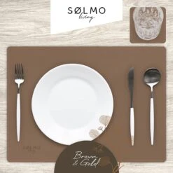 Sølmo I Designer Placemat PU Leather, Hittebestendig Twee Kleuren I 4st Placemat Wipeable With Coaster, Placemat Leather, Place Mat, Placemat Leather, Placemat Kids (Brown/Gold) 9 Sølmo I Designer Placemat PU Leather, Hittebestendig Twee Kleuren I 4st Placemat Wipeable With Coaster, Placemat Leather, Place Mat, Placemat Leather, Placemat Kids (Brown/Gold) -Bormioli Rocco winkel 1200x1200 579