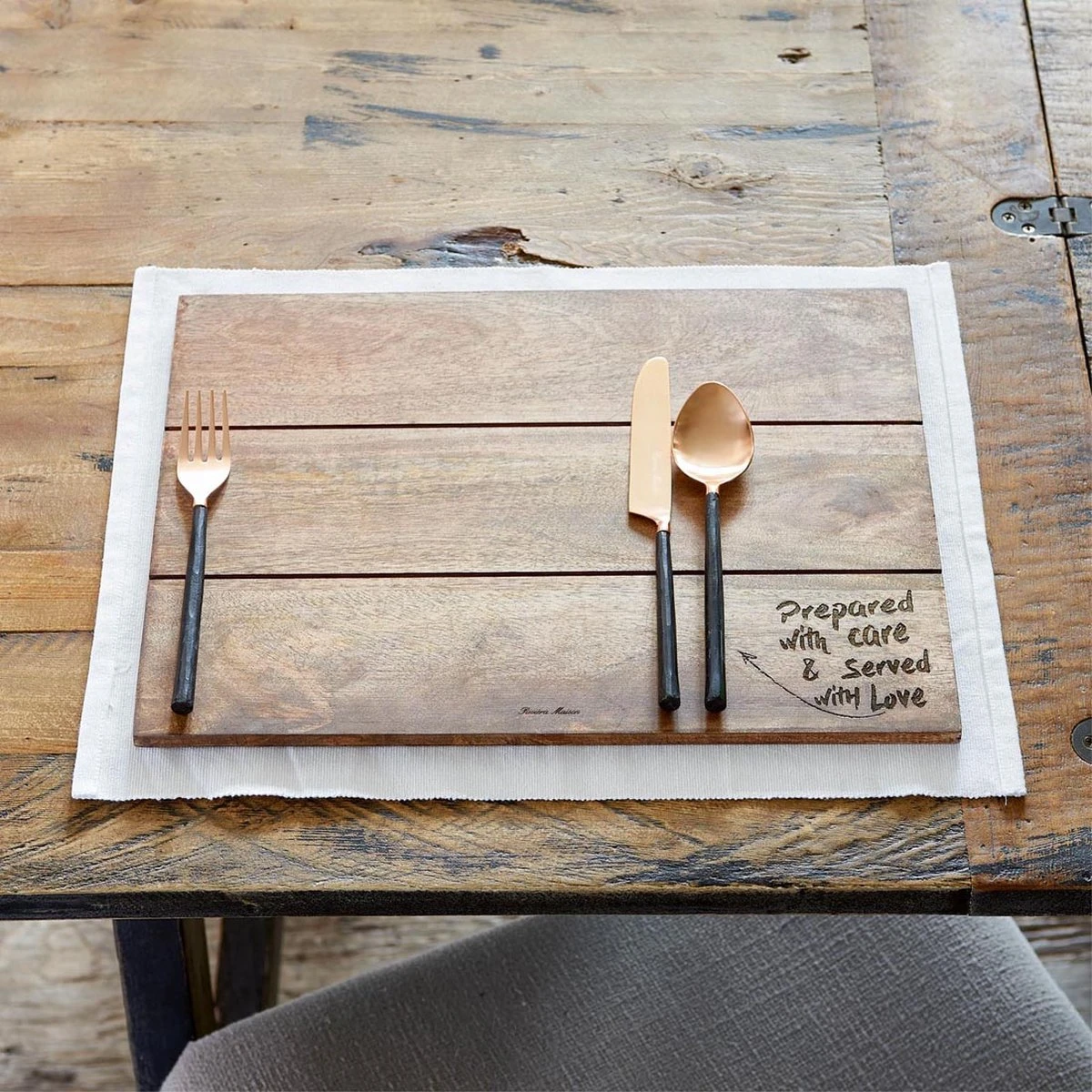 Riviera Maison Placemats - Porter Placemat - Bruin 4 Riviera Maison Placemats - Porter Placemat - Bruin - Afbeelding 2