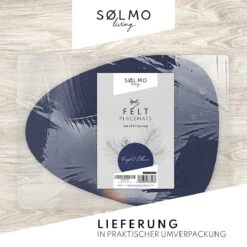 Sølmo I Designer Placemat Van Vilt - Ovaal I Hittebestendig I Placemat Set Van 4 Met Onderzetter, Placemats, Placemat I Tafel Decoratie Winter, Blauw [Night Blue]. -Bormioli Rocco winkel 1200x1200 597