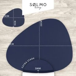 Sølmo I Designer Placemat Van Vilt - Ovaal I Hittebestendig I Placemat Set Van 4 Met Onderzetter, Placemats, Placemat I Tafel Decoratie Winter, Blauw [Night Blue]. -Bormioli Rocco winkel 1200x1200 599