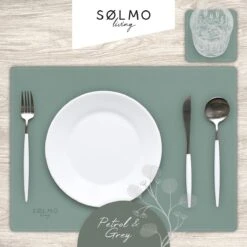Sølmo I Designer Placemat Van PU-Leer, Hittebestendig In Twee Kleuren I 4 Afveegbare Placemats Met Onderzetter, Leren Placemat, Placemat Leer, Placemat Kids (Petrol/Grijs) 9 Sølmo I Designer Placemat Van PU-Leer, Hittebestendig In Twee Kleuren I 4 Afveegbare Placemats Met Onderzetter, Leren Placemat, Placemat Leer, Placemat Kids (Petrol/Grijs) -Bormioli Rocco winkel 1200x1200 635
