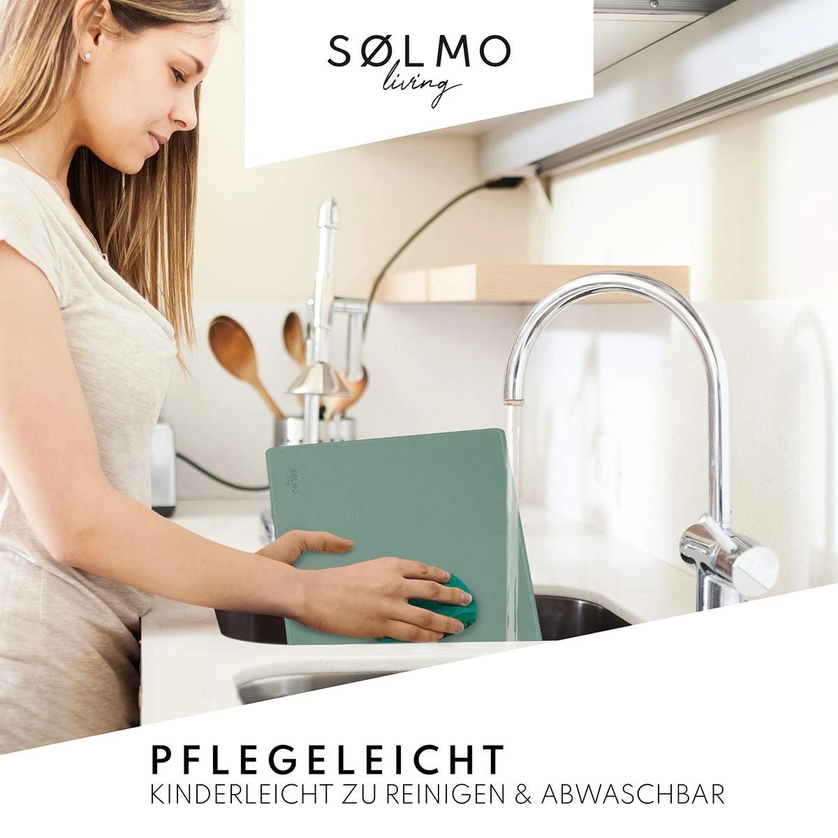 Sølmo I Designer Placemat Van PU-Leer, Hittebestendig In Twee Kleuren I 4 Afveegbare Placemats Met Onderzetter, Leren Placemat, Placemat Leer, Placemat Kids (Petrol/Grijs) 5 Sølmo I Designer Placemat Van PU-Leer, Hittebestendig In Twee Kleuren I 4 Afveegbare Placemats Met Onderzetter, Leren Placemat, Placemat Leer, Placemat Kids (Petrol/Grijs) - Afbeelding 3