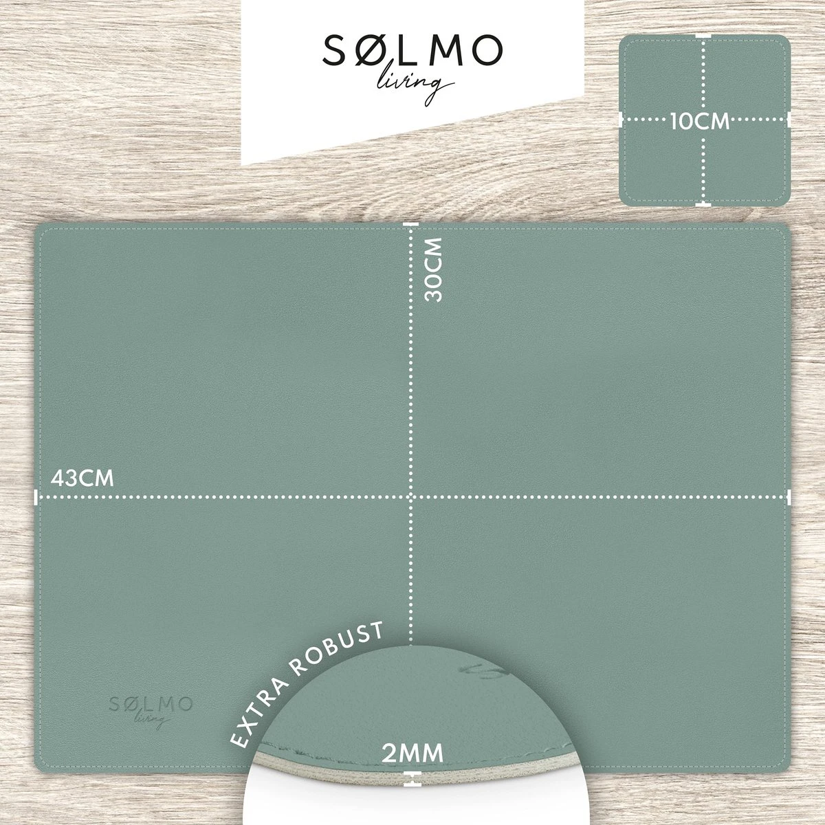 Sølmo I Designer Placemat Van PU-Leer, Hittebestendig In Twee Kleuren I 4 Afveegbare Placemats Met Onderzetter, Leren Placemat, Placemat Leer, Placemat Kids (Petrol/Grijs) 8 Sølmo I Designer Placemat Van PU-Leer, Hittebestendig In Twee Kleuren I 4 Afveegbare Placemats Met Onderzetter, Leren Placemat, Placemat Leer, Placemat Kids (Petrol/Grijs) - Afbeelding 6