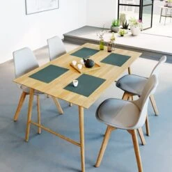 Mistral Home - Placemat - Set Van 4 - 35x45 Cm - Katoen Polyester - Donkergroen