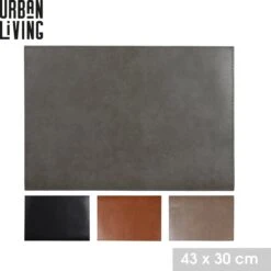 Urban Living Placemats Lederlook - Luxe - Rechthoekig - Zwart - 43cm X 30cm - 4 Stuks