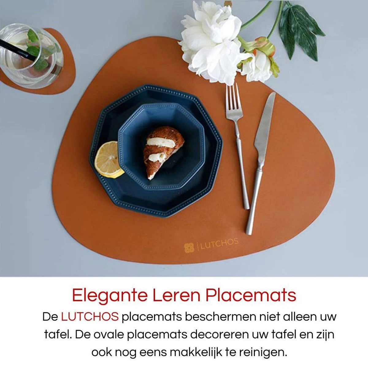 LUTCHOS Placemat Set - 12 Delig - Glorious Green - Lederlook - Waterafstotend - Krasbestendig 12 LUTCHOS Placemat Set - 12 Delig - Glorious Green - Lederlook - Waterafstotend - Krasbestendig - Afbeelding 10