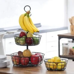 Fruitmand – Etagere 3 Laags – Fruitschaal – Fruitmand Zwart – Fruit Opbergmand – Aanrecht Organiser – Zwart -Bormioli Rocco winkel 1200x1200 737