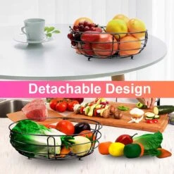 Fruitmand Met Bananenhanger - Fruitschaal - Fruitmand Hangend - Opbergmand - Fruitmand Met Banaanhouder - Fruitschalen - Fruitmanden - 2 Lagen - Valentijn -Bormioli Rocco winkel 1200x1200 744