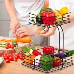 SensaHome - Fruitmand Met Bananenhouder - Vierkant 2-Laags Zwart - Fruitschaal - Etagere - Metaal - Industrial - Modern 22 SensaHome - Fruitmand Met Bananenhouder - Vierkant 2-Laags Zwart - Fruitschaal - Etagere - Metaal - Industrial - Modern -Bormioli Rocco winkel 1200x1200 779