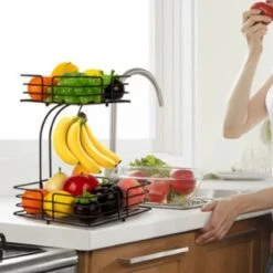 SensaHome - Fruitmand Met Bananenhouder - Vierkant 2-Laags Zwart - Fruitschaal - Etagere - Metaal - Industrial - Modern 30 SensaHome - Fruitmand Met Bananenhouder - Vierkant 2-Laags Zwart - Fruitschaal - Etagere - Metaal - Industrial - Modern -Bormioli Rocco winkel 1200x1200 783