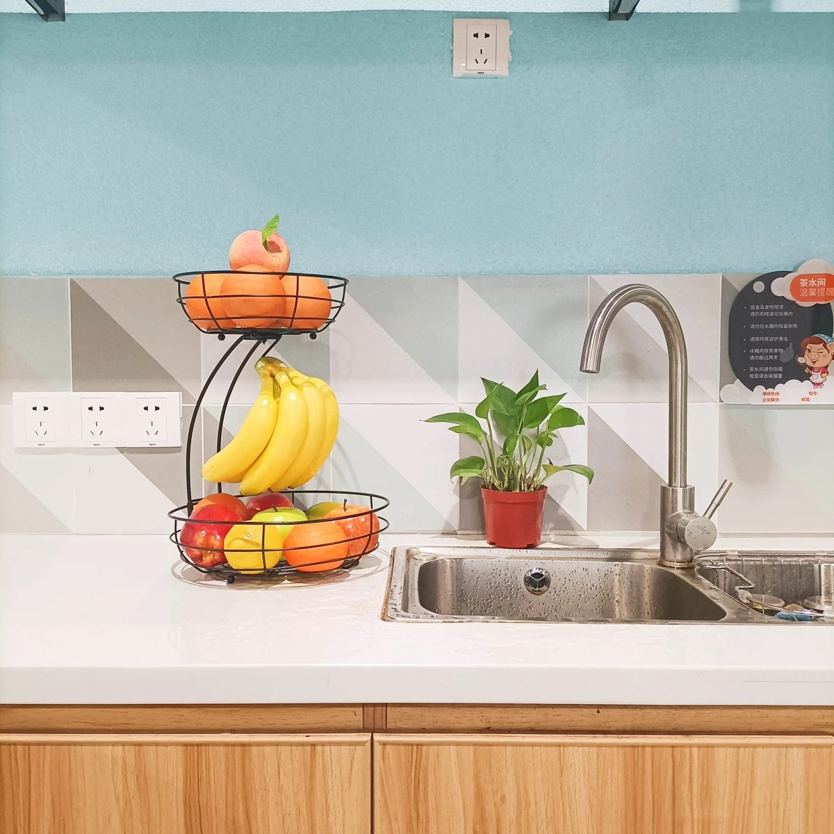 Tranic Fruitschaal - Fruitmand - Zwart Metaal - Etagere - Keuken Organizer 5 Tranic Fruitschaal - Fruitmand - Zwart Metaal - Etagere - Keuken Organizer - Afbeelding 3