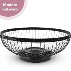 SODEAL Kleine Fruitschaal - Fruitmand - Fruitschaal Zwart