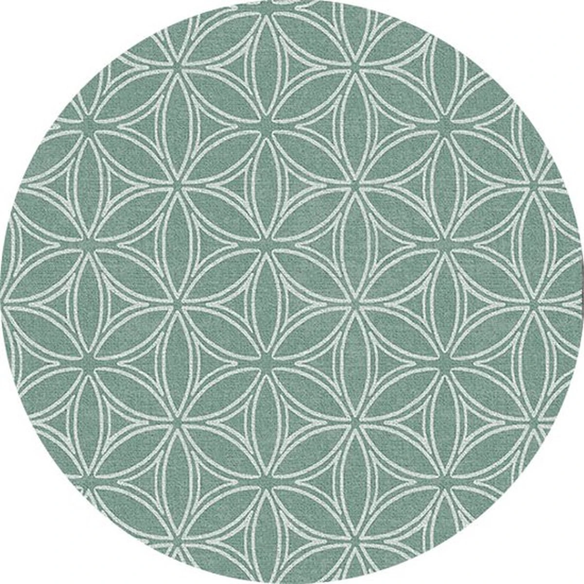 Raved Rond Tafelzeil - Mandala 160 Cm ø - Groen - PVC - Afwasbaar 3 Raved Rond Tafelzeil - Mandala 160 Cm ø - Groen - PVC - Afwasbaar