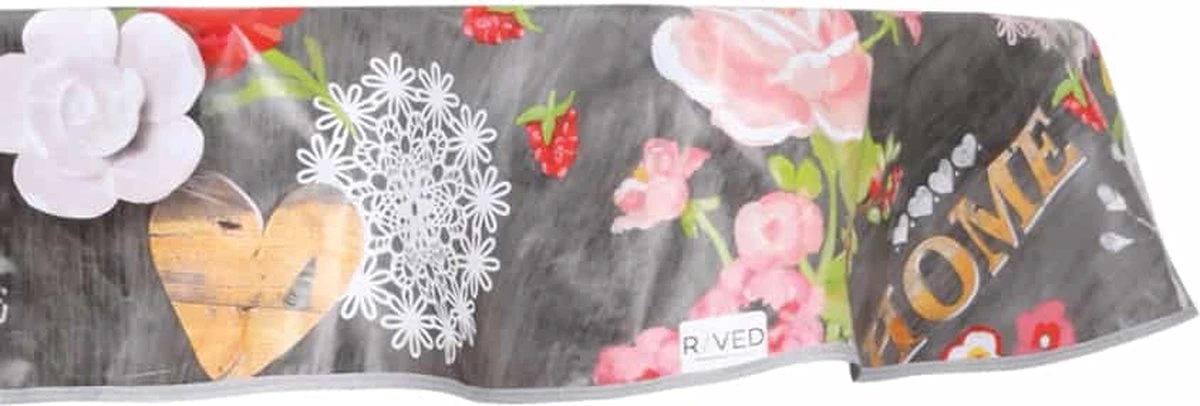 Raved Rond Tafelzeil - Zwarte Bloemen 160 Cm ø - PVC - Afwasbaar 5 Raved Rond Tafelzeil - Zwarte Bloemen 160 Cm ø - PVC - Afwasbaar - Afbeelding 3