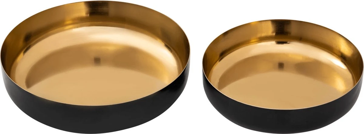Parya Home - Sierschaal Set Van 2 Rond Knabbelschaal Glam - 22x18 - Goud - Hoogwaardig Metaal 4 Parya Home - Sierschaal Set Van 2 Rond Knabbelschaal Glam - 22x18 - Goud - Hoogwaardig Metaal - Afbeelding 3