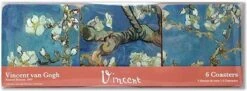 Onderzetters, Set Van 6, Vincent Van Gogh, Amandelbloesem -Bormioli Rocco winkel 1200x441