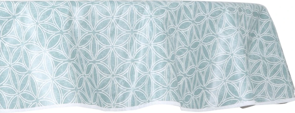 Raved Rond Tafelzeil - Mandala 160 Cm ø - Groen - PVC - Afwasbaar 6 Raved Rond Tafelzeil - Mandala 160 Cm ø - Groen - PVC - Afwasbaar - Afbeelding 4