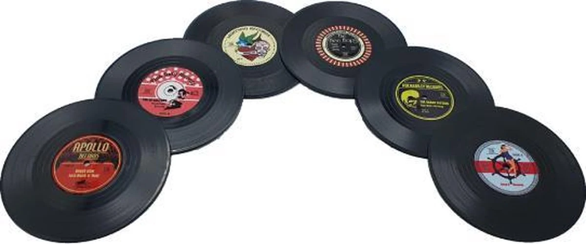 Retro LP + Rockabilly LP - Vinyl Onderzetters - 12 Stuks - Onderzetters Voor Glazen - ODaani 4 Retro LP + Rockabilly LP - Vinyl Onderzetters - 12 Stuks - Onderzetters Voor Glazen - ODaani - Afbeelding 2