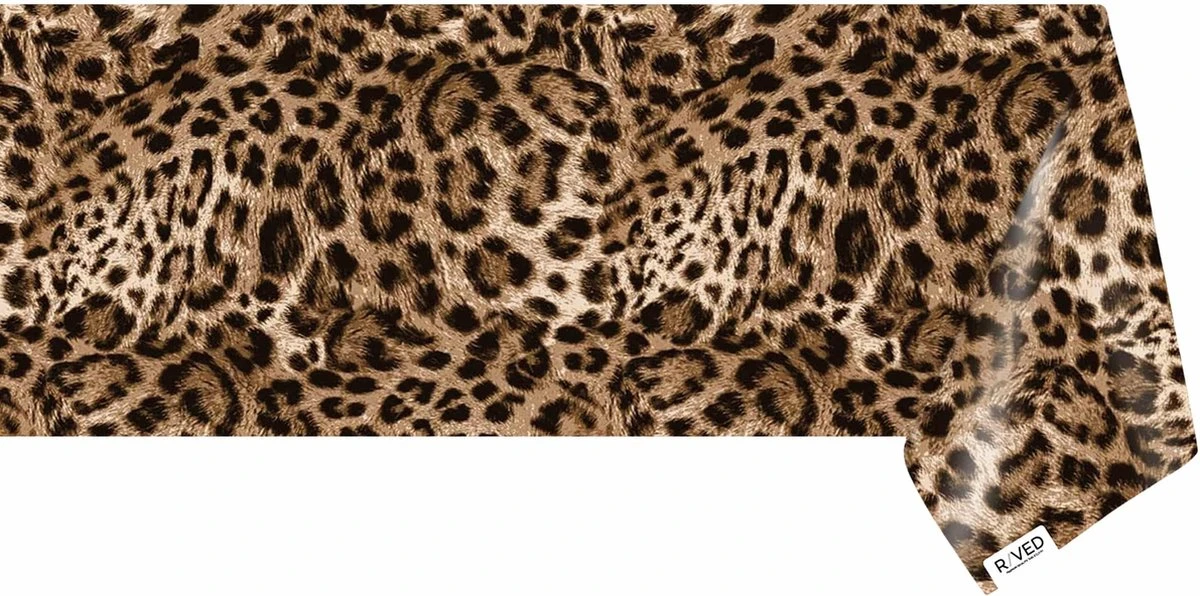 Raved Tafelzeil Panterprint 140 Cm X 50 Cm - PVC - Afwasbaar 3 Raved Tafelzeil Panterprint 140 Cm X 50 Cm - PVC - Afwasbaar