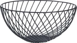 Excellent Houseware Metalen Fruitmand/fruitschaal Zwart Rond 25 Cm - Fruitschalen/fruitmanden - Draadmand