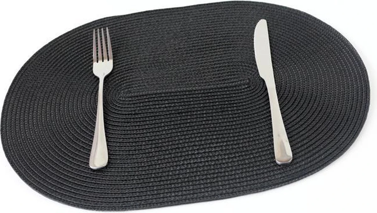 Merkloos EVER HOME Placemats- 4 STUKS - Ovaal - Placemat - Zwart - 45x30cm 11 Merkloos EVER HOME Placemats- 4 STUKS - Ovaal - Placemat - Zwart - 45x30cm - Afbeelding 9