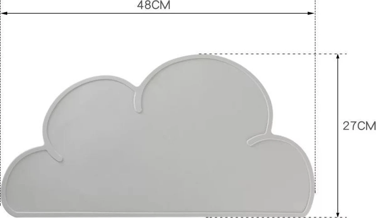 Antislip Siliconen Placemat 'Grijs' - Onderlegger - Wolk - Baby - Kind - Tafelgerei - Gratis Verzending 4 Antislip Siliconen Placemat 'Grijs' - Onderlegger - Wolk - Baby - Kind - Tafelgerei - Gratis Verzending - Afbeelding 2
