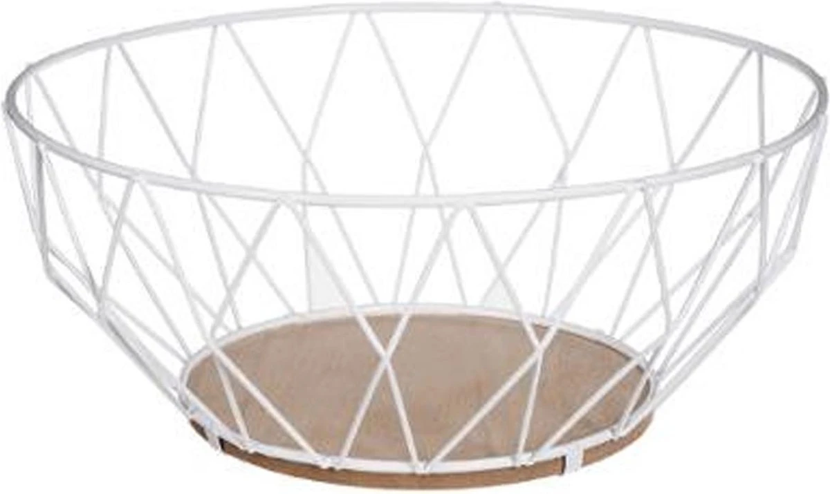 Fruitmand Wit Metaal - Fruitschaal - Decoratieve Schaal - 28 Cm 3 Fruitmand Wit Metaal - Fruitschaal - Decoratieve Schaal - 28 Cm