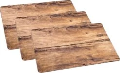 Merkloos Set Van 4x Stuks Placemats Eikenhout Opdruk 44 X 28,5 Cm - Tafel Dekken