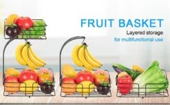 SensaHome - Fruitmand Met Bananenhouder - Vierkant 2-Laags Zwart - Fruitschaal - Etagere - Metaal - Industrial - Modern 21 SensaHome - Fruitmand Met Bananenhouder - Vierkant 2-Laags Zwart - Fruitschaal - Etagere - Metaal - Industrial - Modern -Bormioli Rocco winkel 1200x742