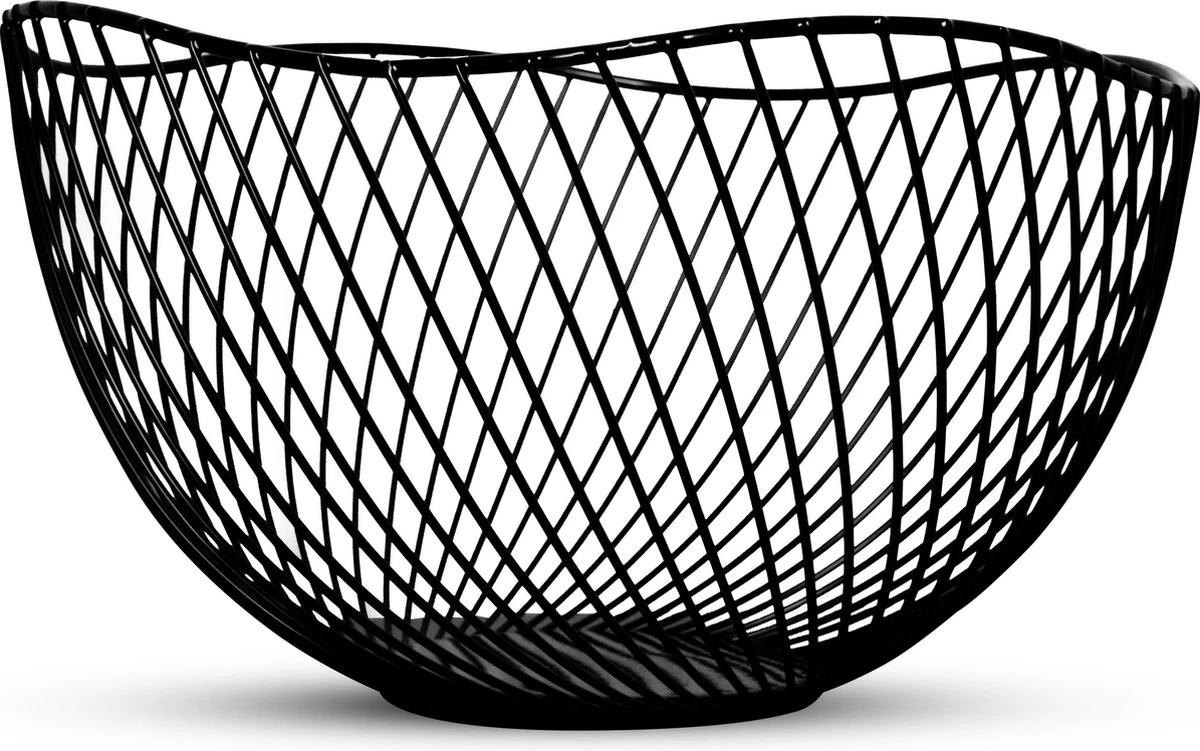 Fruitschaal Zwart – Fruitmand – Metaal – Modern – Medium – 25cm - Baulk® 3 Fruitschaal Zwart – Fruitmand – Metaal – Modern – Medium – 25cm - Baulk®
