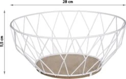 Fruitmand Wit Metaal - Fruitschaal - Decoratieve Schaal - 28 Cm 7 Fruitmand Wit Metaal - Fruitschaal - Decoratieve Schaal - 28 Cm -Bormioli Rocco winkel 1200x754