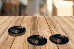 Onderzetters Voor Glazen - Goud Print - Zwart - Rond - Planten - Onderleggers Voor Glazen - 10x10 Cm - 6 Stuks -Bormioli Rocco winkel 1200x800 17