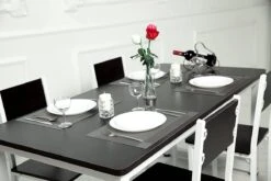 Vitamo™ Duurzame Placemats 4 Stuks - Hittebestendig - Makkelijk Schoon - Fijngeweven PVC - 30 X 45cm - Metallic Grijs -Bormioli Rocco winkel 1200x800 68