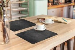 Placemat - Beton Design - Vintage - Zwart - Tafeldecoratie - Tafelbeschermer - Placemats - 6 Stuks - 45x30 Cm -Bormioli Rocco winkel 1200x800 85